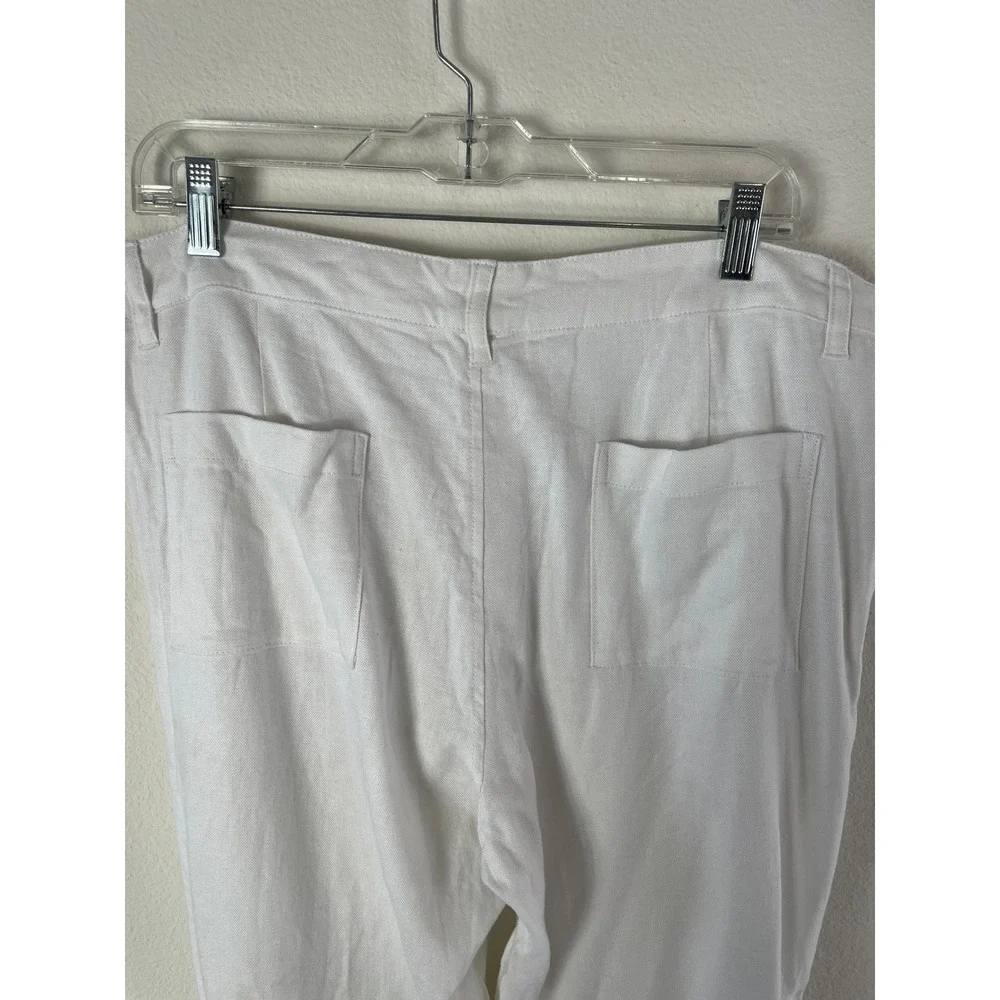 Kenny Flowers Mens XL Casa Blanca White Linen Vacation Beach Pants Bali Tropical